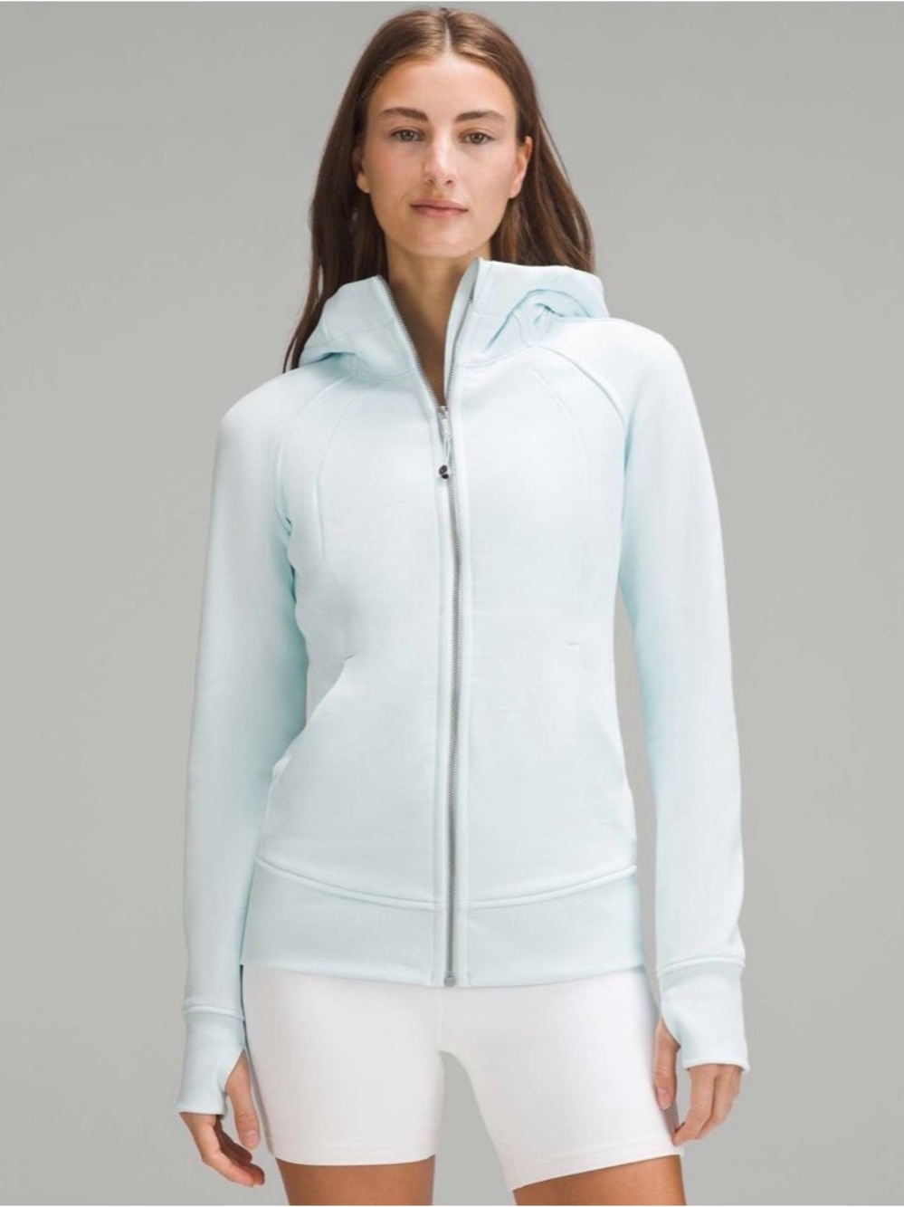 lululemon Sheer Blue Women's hip length full zip Hoodie 8 - Picture 3 of 10